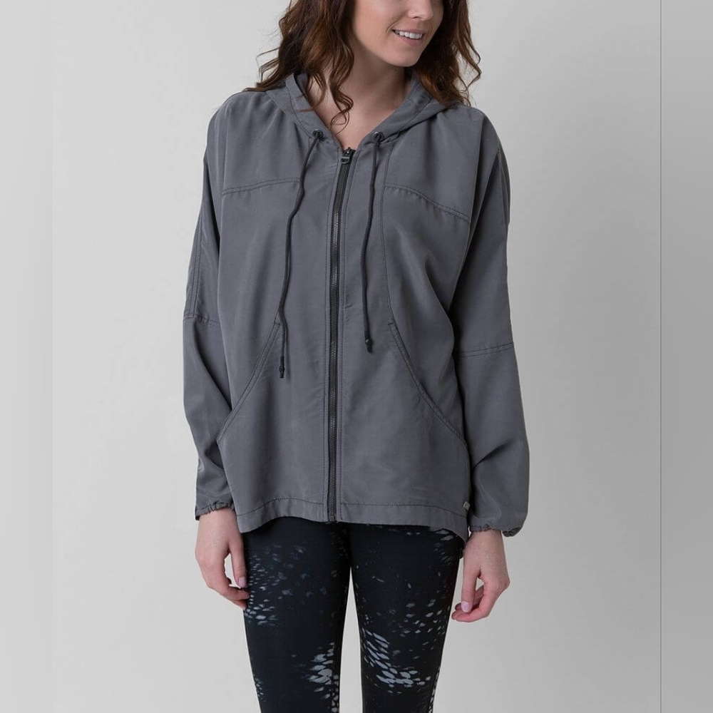 Bench Circle of Light Charcoal Gray Zip Up Hoodie Jacket Oversize Modal Wmns XS
